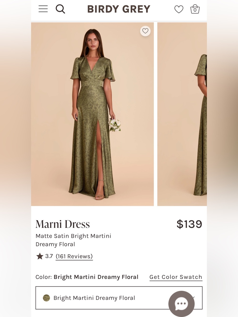 Birdy Grey Marni Matte Satin Maxi Dress in Bright Martini Dreamy Floral